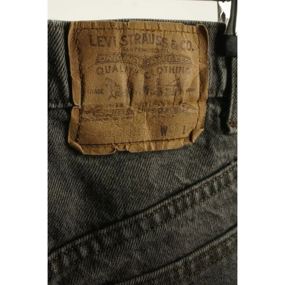Vintage 1980s Levis USA 40505-0259 Mens 34 x 29 Gray Orange Tab Distressed Jeans